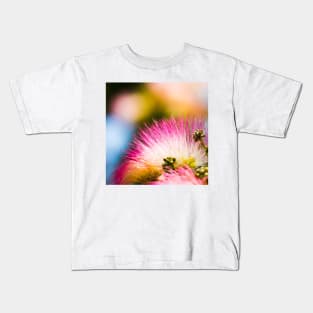 Exotic summer pink silk tree mimosa flower Kids T-Shirt